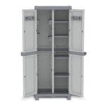 Armadio portascope 2 ante Terry da esterno balcone Grigio 70x43,8x181,8 cm - immagine 2