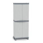 Armadio portascope 2 ante Terry da esterno balcone Grigio 70x43,8x181,8 cm