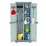 Armadio portascope 2 ante Terry da esterno balcone Grigio 70x43,8x181,8 cm - immagine 3