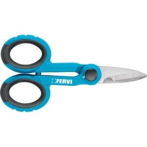 Forbici elettricista professionali Inox Fervi lama microdentata antiscivolo 140 mm