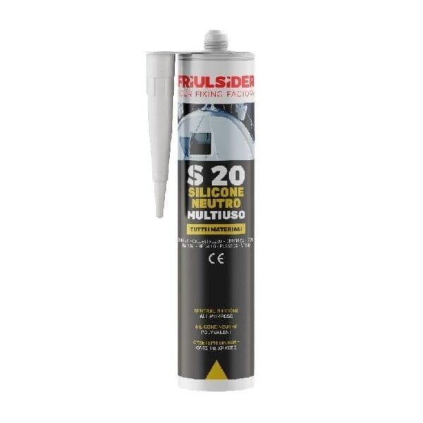 Silicone Sigillante S20 Neutro Multiuso Trasparente Nero Professionale 310 ML - immagine 1