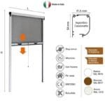 Zanzariera a Rullo Verticale Riducibile professionale per Finestra con Frizione MADE IN ITALY