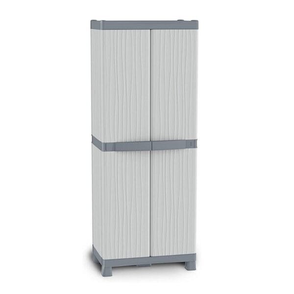Armadio portascope 2 ante Terry da esterno balcone Grigio 70x43,8x181,8 cm - immagine 1