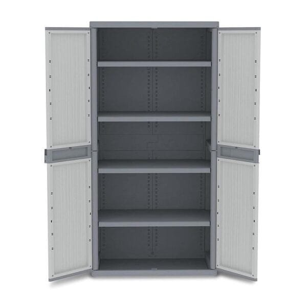 Armadio da esterno 2 ante Tuttopiani grigio 4 Ripiani Terry 89,7x53,7x180 cm - immagine 2