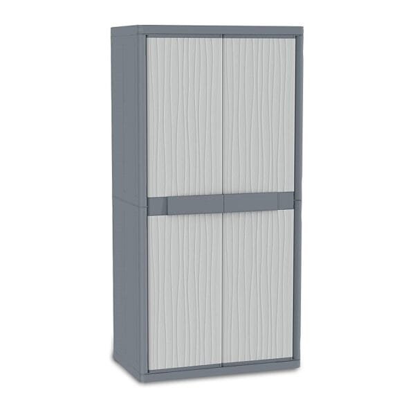 Armadio da esterno 2 ante Tuttopiani grigio 4 Ripiani Terry 89,7x53,7x180 cm - immagine 1