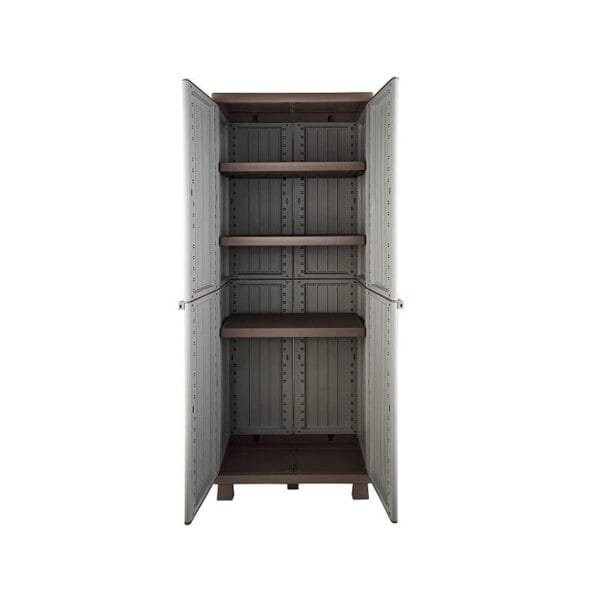 Armadio Tuttopiani 2 ante in resina per esterno interno 3 ripiani 68x39x170 cm - immagine 2