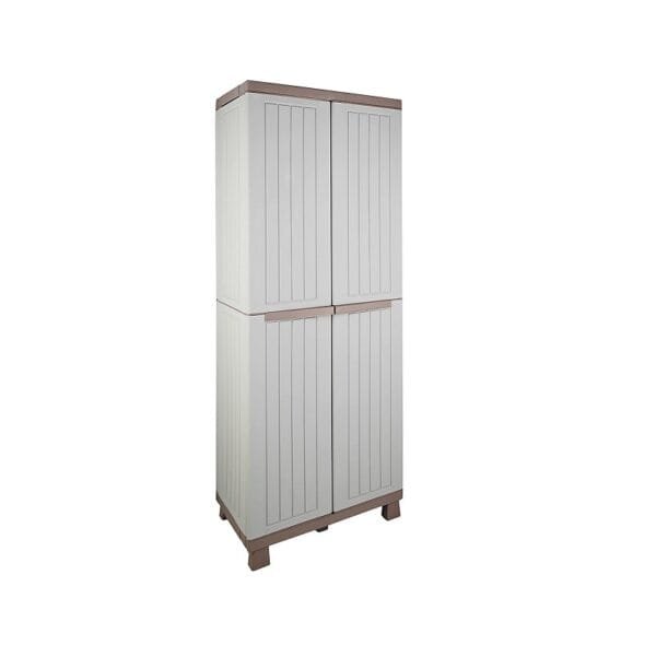 Armadio Tuttopiani 2 ante in resina per esterno interno 3 ripiani 68x39x170 cm - immagine 1