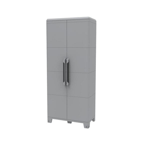 Armadio tuttopiani a 2 ante in resina con 3 ripiani modulabili esterno balcone - immagine 1