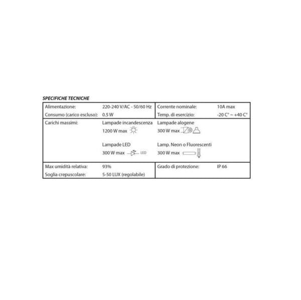 Interruttore crepuscolare da esterno Sensore automatico Luce Bravo V2 IP 66 - immagine 3