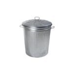 Bidone zincato con coperchio pattumiera rifiuti per esterno giardino 62 Litri - immagine 2
