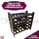 Cantinetta portabottiglie Cantina in plastica 6 posti Componibile Vino Liquori
