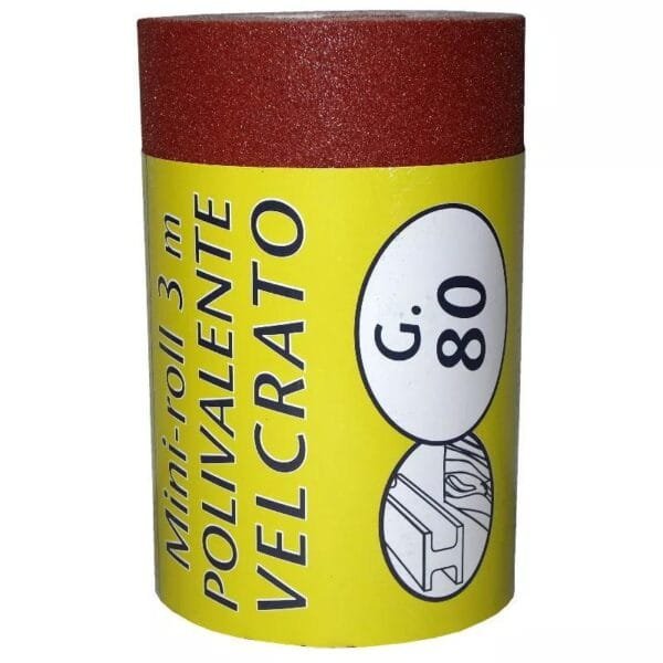 Carta abrasiva per levigatrice Velcrata polivalente Grana 80 Rotolo 2,5 mt - immagine 1