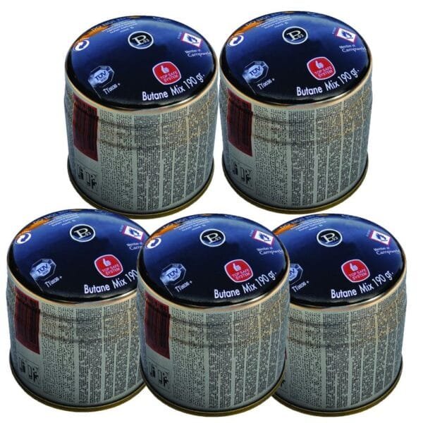 5 PZ Cartuccia Gas Butano Universale Ricarica fornello cucina campeggio 190 gr - immagine 1