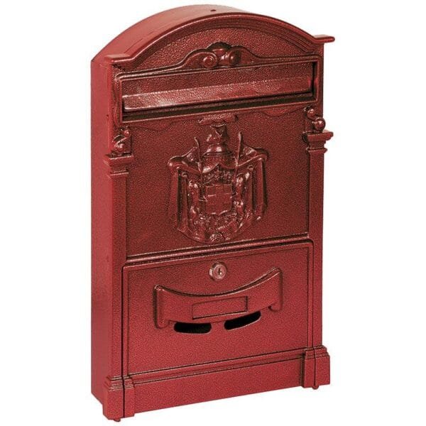 Cassetta Postale Rossa alluminio pressofuso Lettere Posta Esterno 260x90x410 mm - immagine 1