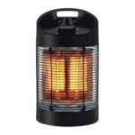 Stufa elettrica basso consumo al carbonio oscillante con termostato Nera 700W