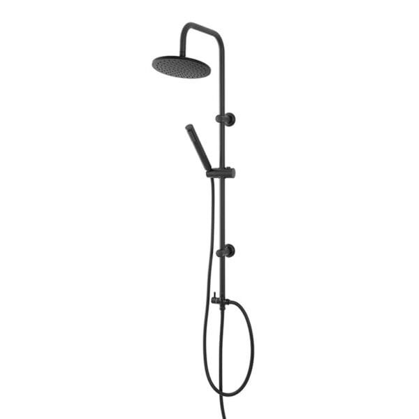 Colonna Doccia Con Soffione in acciaio Nero Doccetta ABS 3 funzioni H105 cm - immagine 1