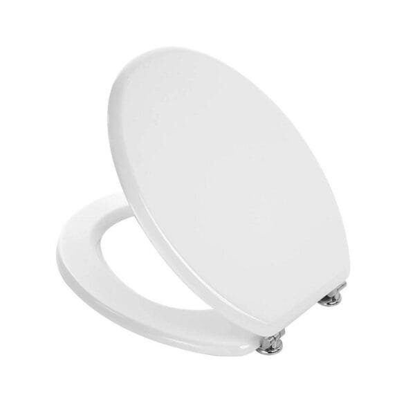 Copriwater universale laccato Bianco in Legno MDF WC Water Tavoletta Bagno 18" - immagine 1