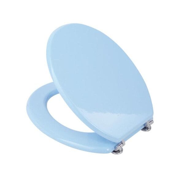Copriwater universale in MDF Laccato Azzurro copri WC tavoletta coperchio Bagno - immagine 1