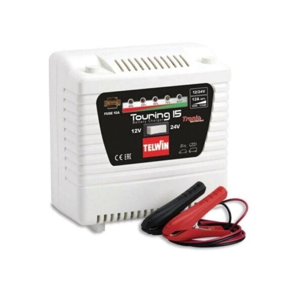 Telwin Touring 15 Caricabatterie Auto Portatile controllo carica Led 12 e 24 V - immagine 1
