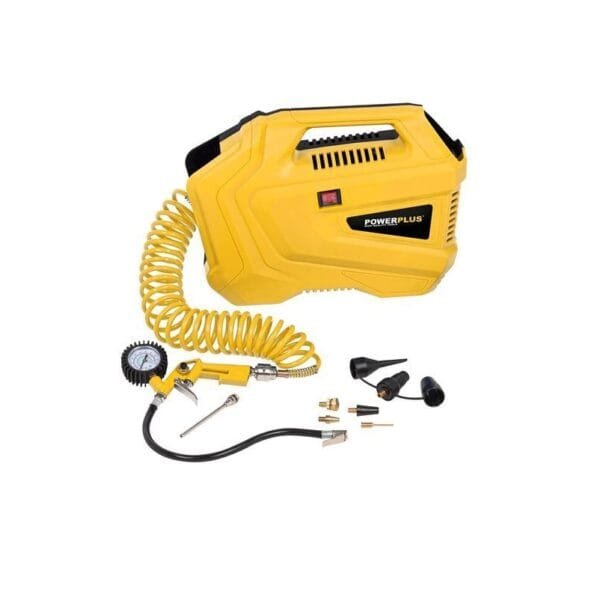 Compressore aria portatile coassiale con accessori 1.5 HP 1100W POWX1706 - immagine 1