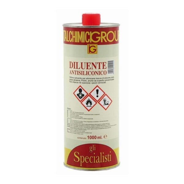 Diluente antisiliconico solvente elimina tracce di silicone cere Polish 1000 ml - immagine 1