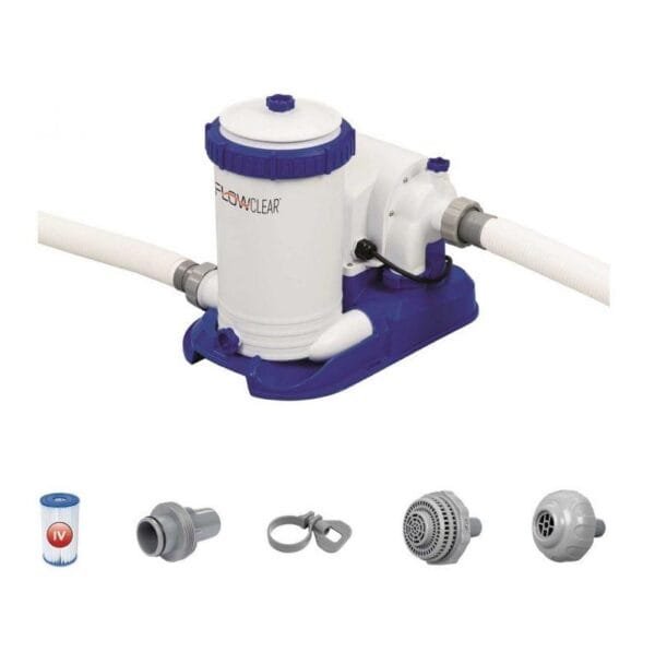 Pompa filtro a cartuccia per piscina fuori terra Bestway Flowclear 9.463 L/H - immagine 1