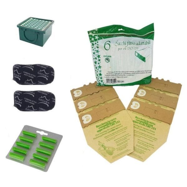 Kit Folletto sacchetti microfiltri profumatori Ricambi compatibili VK130 VK131 - immagine 1