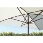 Ombrellone Giardino 3x3 Quadrato palo centrale in Legno Terrazzo Bar Hotel Ecru - immagine 3