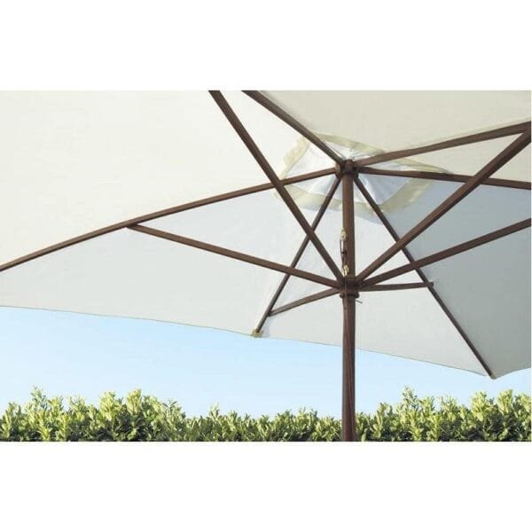 Ombrellone Giardino 3x3 Quadrato palo centrale in Legno Terrazzo Bar Hotel Ecru - immagine 3