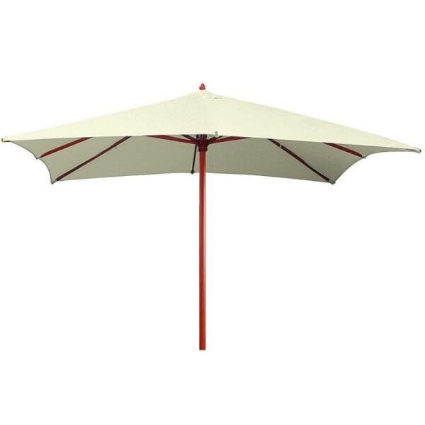 Ombrellone Giardino 3x3 Quadrato palo centrale in Legno Terrazzo Bar Hotel Ecru - immagine 1