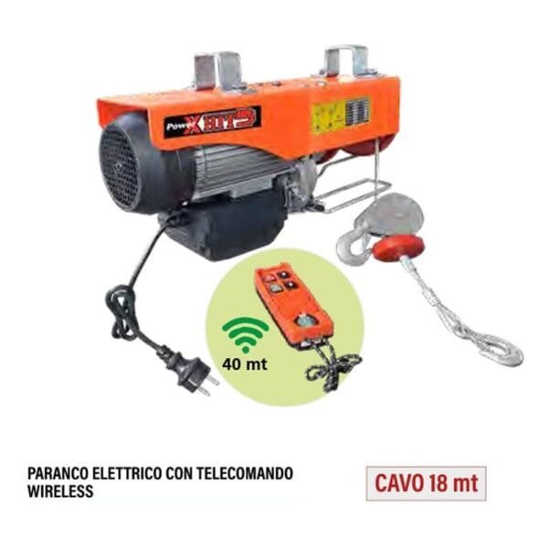 Paranco elettrico con telecomando Wireless 40mt  montacarichi sollevatore 250 kg - immagine 1