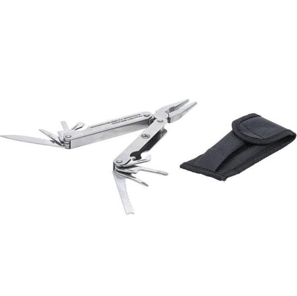 Pinza multiuso in acciaio inox 12 funzioni Tascabile con custodia da cintura BGS 160 MM - immagine 3
