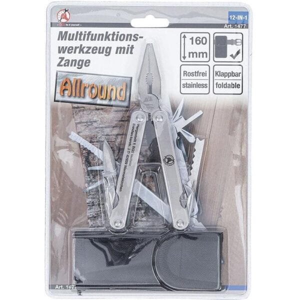 Pinza multiuso in acciaio inox 12 funzioni Tascabile con custodia da cintura BGS 160 MM - immagine 4