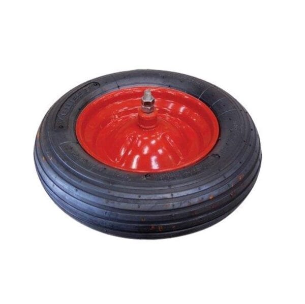 Ruota per Carriola pneumatica mozzo corto 170 mm disco metallo 370x80 mm - immagine 1