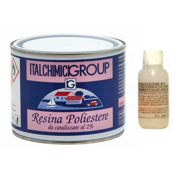 Resina Poliestere Liquida con catalizzatore alta resistenza e rigidità 500 ML - immagine 1