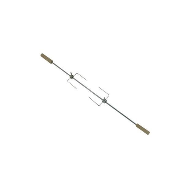 Spiedo per Barbecue carbone legna con doppio manico in legno BBQ spiedino - immagine 1
