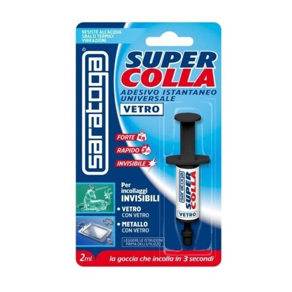 Super Colla per Vetro Cristallo Saratoga Adesivo Istantaneo Superforte Invisibile 20 ml - immagine 1
