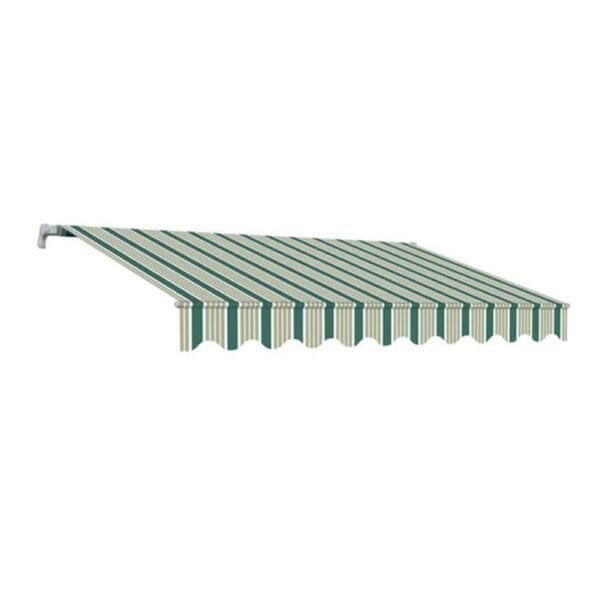 Tenda da sole a bracci per Balcone avvolgibile reclinabile Verde Bianca 3x2 mt - immagine 1