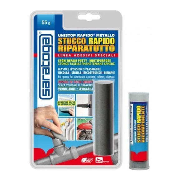 Unistop Rapido Riparatutto Metallo Saratoga Mastice Epossidico Bicomponente 55gr - immagine 1