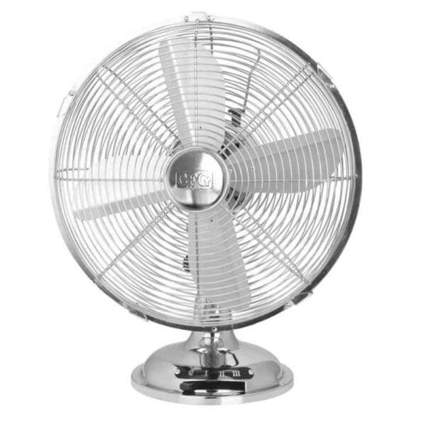 Ventilatore da Tavolo 30cm Metallo Cromato 3 Velocita Oscillante Silenzioso 35W - immagine 1