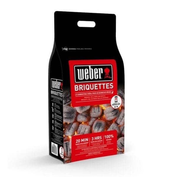 Bricchetti di Carbone Weber 4 Kg Combustione Lunga 4h BBQ carbonella Alta Resa - immagine 1