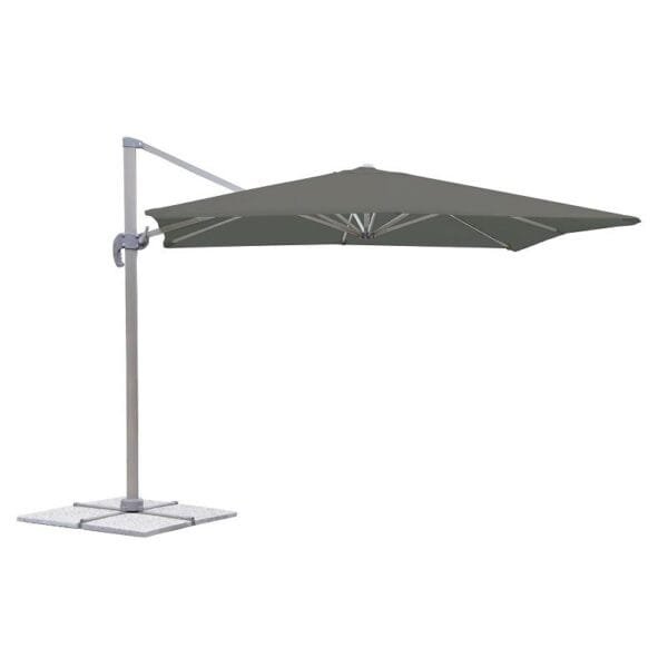 Ombrellone da giardino 3x3 a braccio decentrato reclinabile telo 280gr Deluxe - immagine 4