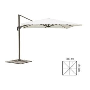 Ombrellone da giardino 3x3 a braccio decentrato reclinabile telo 280gr Deluxe