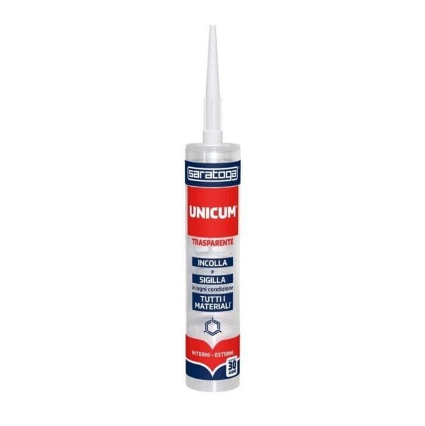 Adesivo sigillante Saratoga UNICUM Colla Trasparente Universale Inodore 330gr - immagine 1