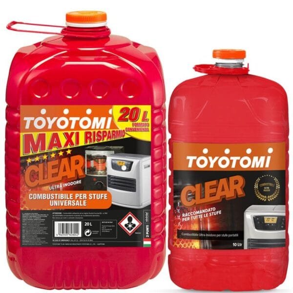Combustibile Liquido Ultra Inodore per Stufe Riscaldamento Toyotomi 10 20 Lt UNIVERSALE - CLEAR TAPPO ARANCIO - immagine 1