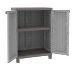 Armadio basso da esterno armadietto in resina 2 ante ripiano regolabile Terry - immagine 2