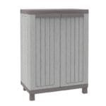 Armadio basso da esterno armadietto in resina 2 ante ripiano regolabile Terry