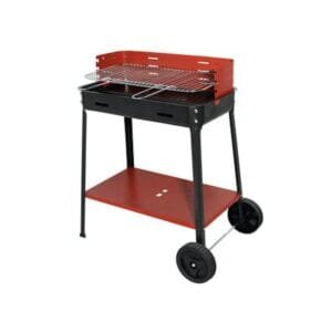 Barbecue a carbonella con ruote portatile griglia acciaio regolabile 60x35x80 cm
