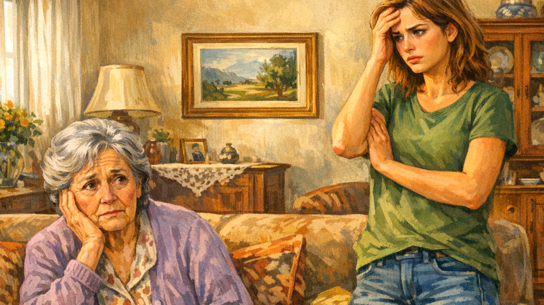 Nonna che fatica a gestire le emozioni intense (ansia, frustrazione, rabbia) dei nipoti giovani adulti, sentendosi impotente di fronte alle loro crisi emotive e non sapendo come offrire sostegno adeguato senza essere invadente"